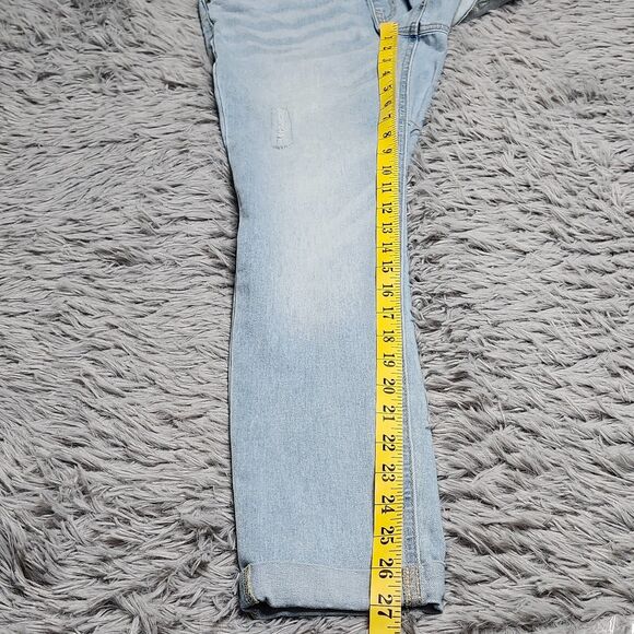 Justice Jeans Overalls Teens Juniors 12 Womens Light‎ Blue Denim Skinny Cuffed - Picture 9 of 16